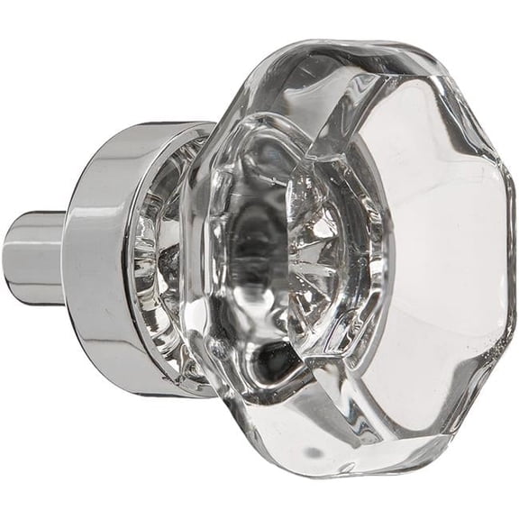 Emtek 86010US26 1 in. Old Town Clear Cabinet Knob, Bright Chrome
