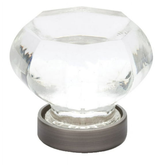 Emtek 86011 Old Town Glass 1-1/4" Geometric Cabinet Knob - Grey