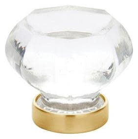 Emtek 86011US4 Old Town Glass 1-1/4" Geometric Cabinet Knob - Brass