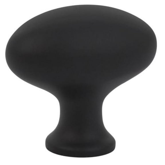 Emtek 86015US19 1 in. Egg Cabinet Knob, Flat Black