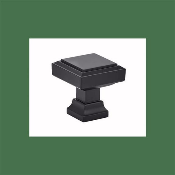 Emtek 86295US19 1.25 in. Geometric Square Cabinet Knob, Flat Black
