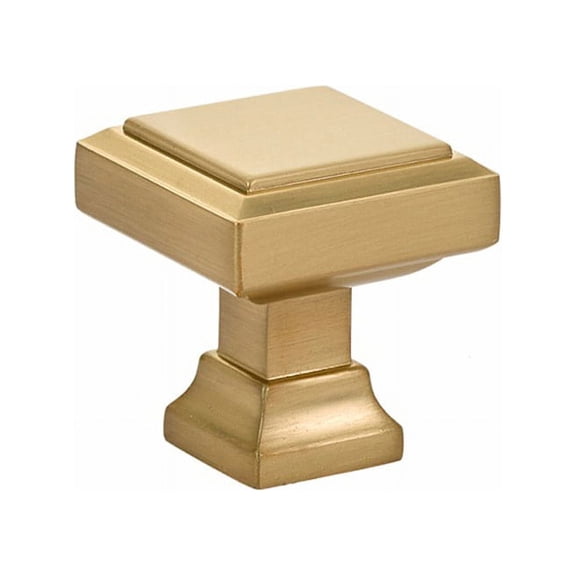 Emtek 86295US4 1.25 in. Geometric Square Cabinet Knob, Satin Brass