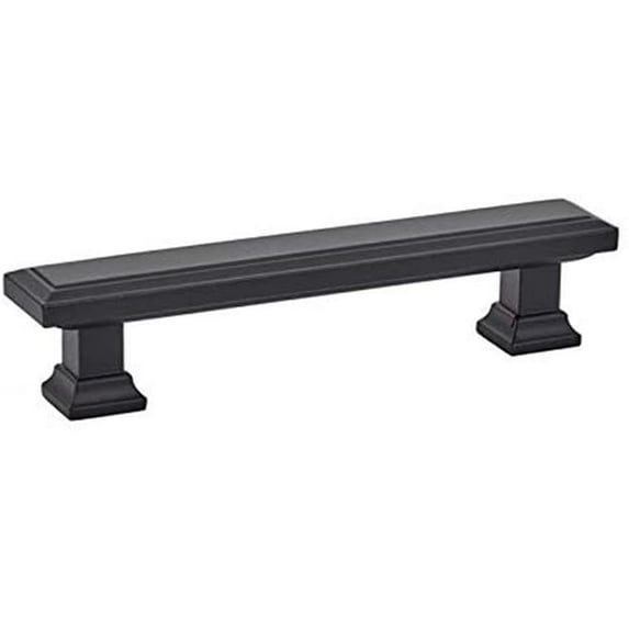 Emtek 86301US19 4 in. Center to Center Geometric Cabinet Pull, Flat Black