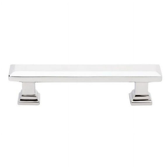 Emtek 86301US26 4 in. Geometric Rectangular Cabinet Pull, Bright Chrome