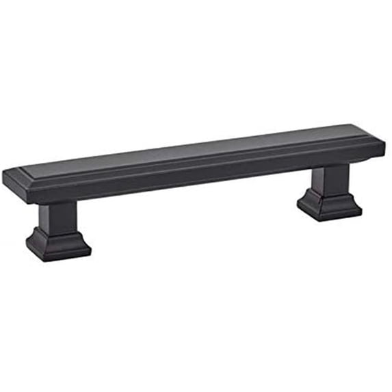 Emtek 86302US19 6 in. Geometric Rectangular Cabinet Pull, Flat Black