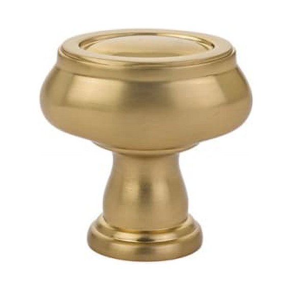 Emtek 86304 Geometric Oval 1-1/4" Mushroom Cabinet Knob - Brass