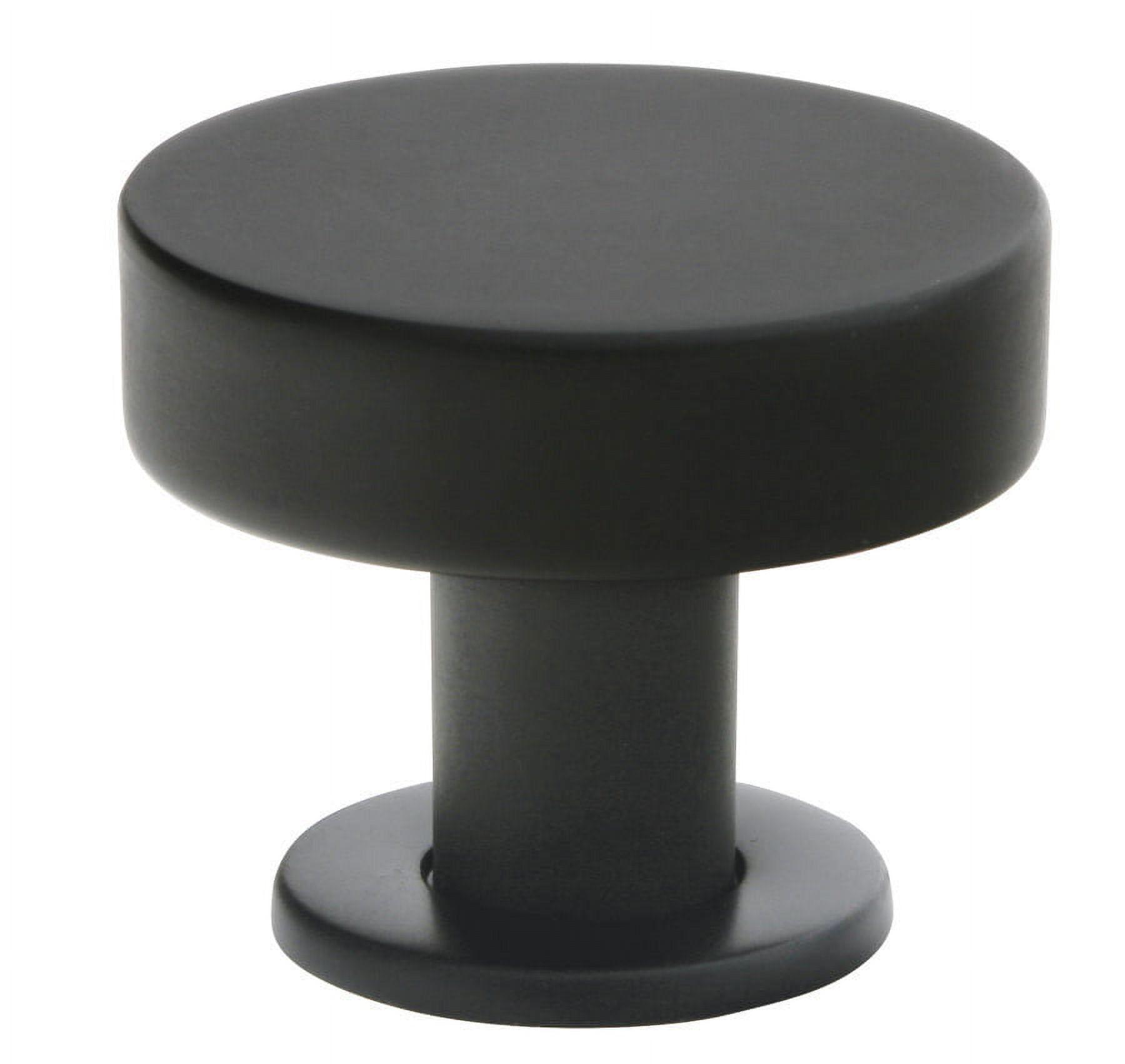 Flat Black Modern Round Nickel Cabinet Knob with Mounting Hardware