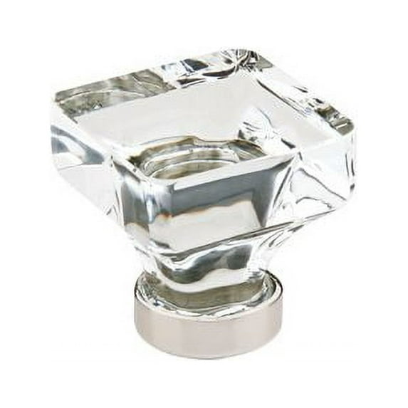 Emtek 86403 Lido Glass 1-3/8" Square Cabinet Knob - Black