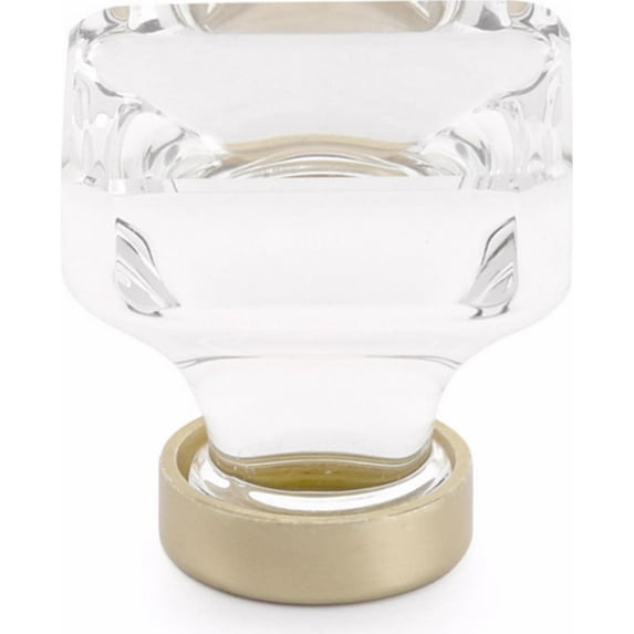 Emtek 86403 Lido Glass 1-3/8" Square Cabinet Knob - Brass