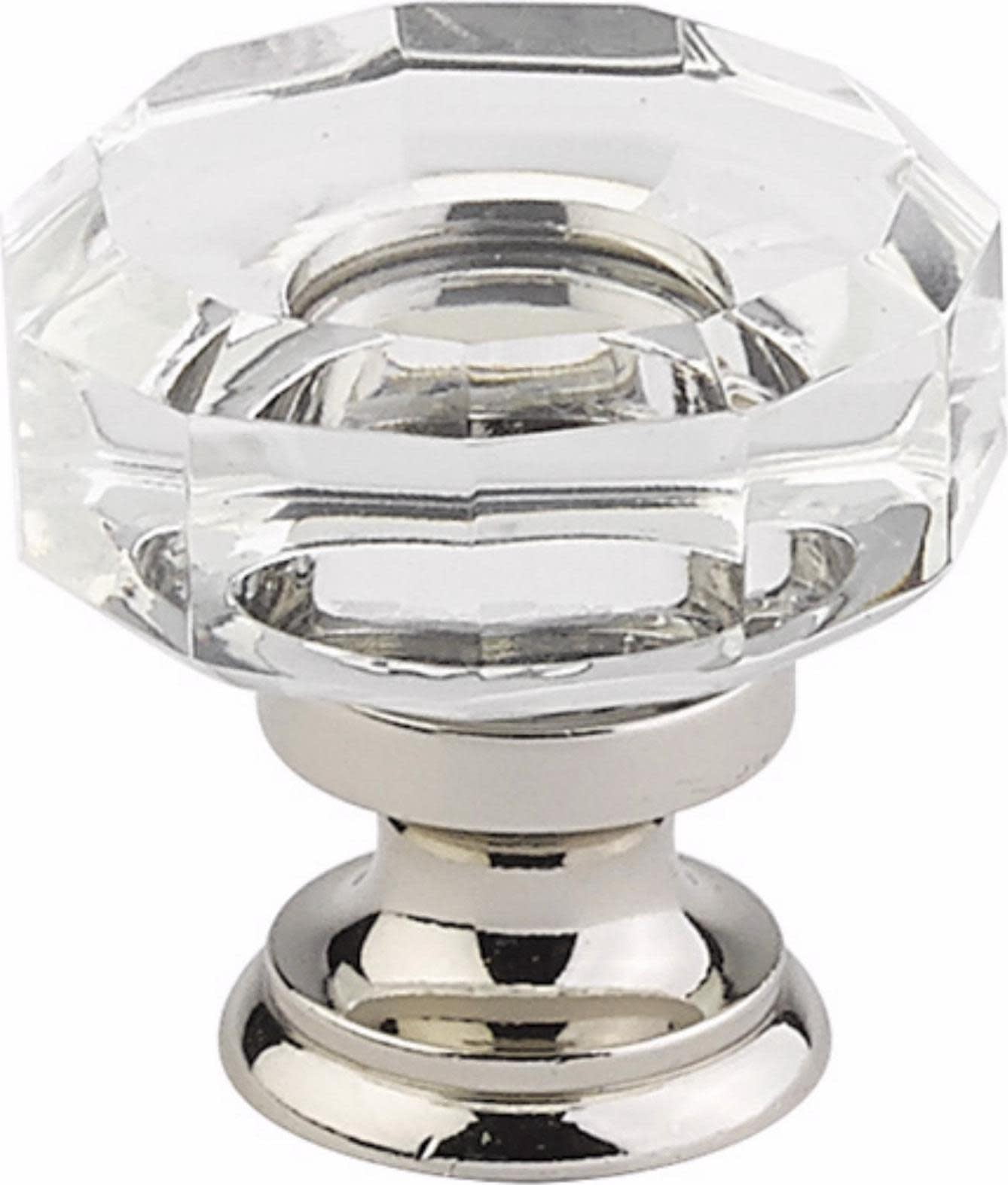 Emtek 86571US14 Lowell Glass 1-3/8" Mushroom Cabinet Knob - Nickel