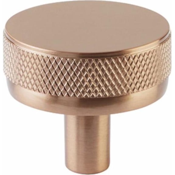 Emtek 86655.CCKSCU.KNKSCU Knurled 1-1/4" Mushroom Cabinet Knob - Satin Copper / Satin