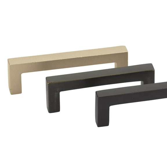Emtek 86669FB 5 in. Rustic Modern Rectangular Center to Center Cabinet Pull, Flat Black