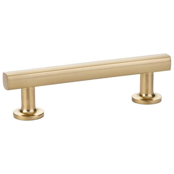 Emtek 86676US4 5 in. Center to Center Freestone Cabinet Pull, Satin Brass