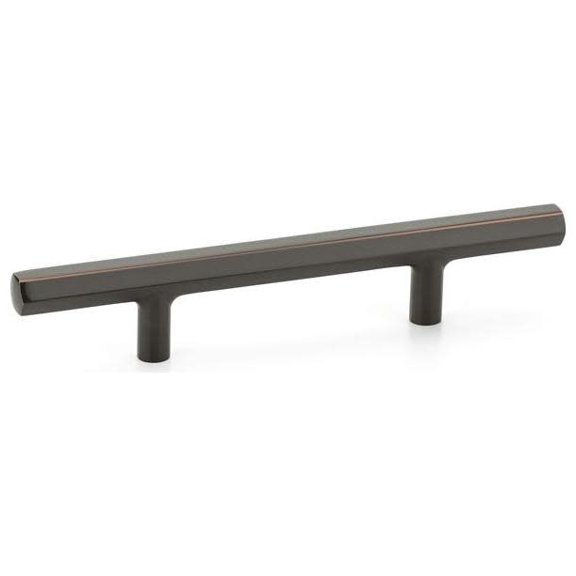Emtek 86684US10B Mod Hex 3-1/2" Center To Center Extended Bar Cabinet Pull From The Urban