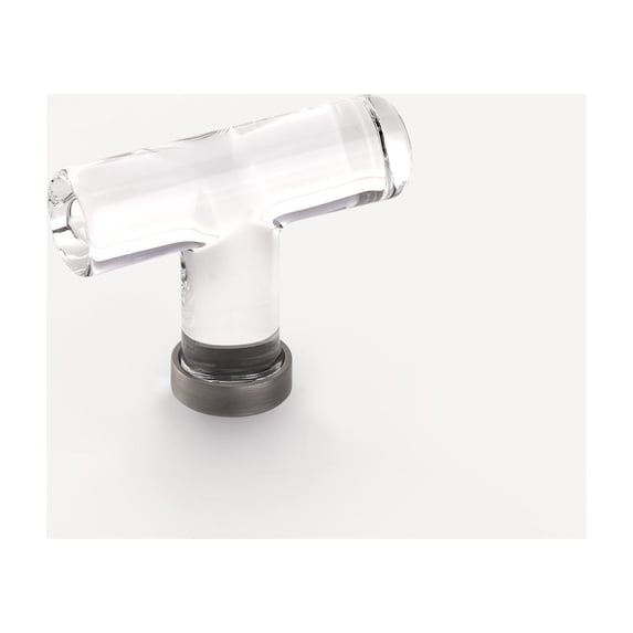 Emtek 86723 Modern 2-1/8" T-Knob From The Glass Collection - Grey
