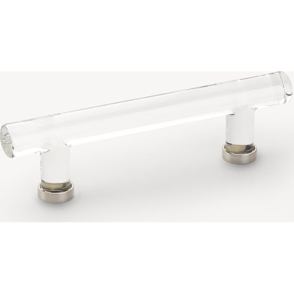 Emtek 86724US14 4 in. Center to Center Bar Glass Cabinet Pull - Polished Nickel Lifetime