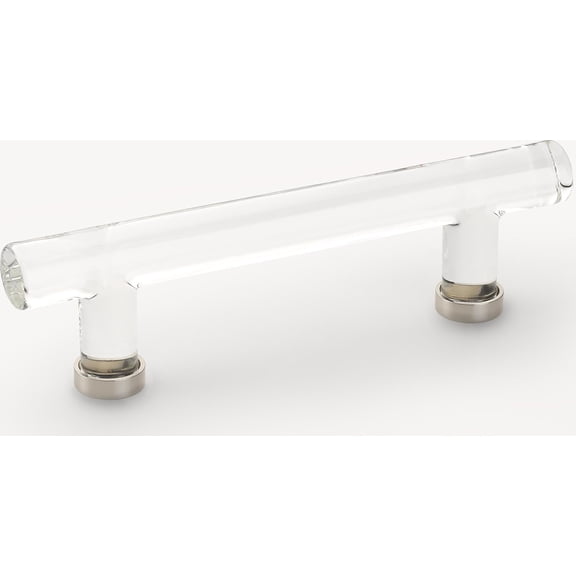 Emtek 86724US14 4 in. Center to Center Bar Glass Cabinet Pull - Polished Nickel Lifetime
