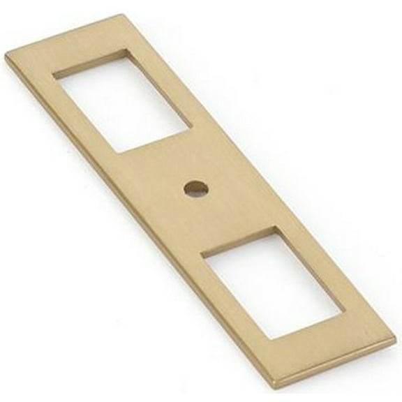 Emtek 86921US4 1 x 4 in. Modern Backplate for Cabinet Knob - Satin Brass