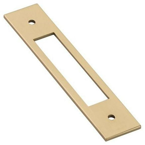 Emtek 86923US4 5 in. Center to Center Modern Backplate for Cabinet Pull - Satin Brass