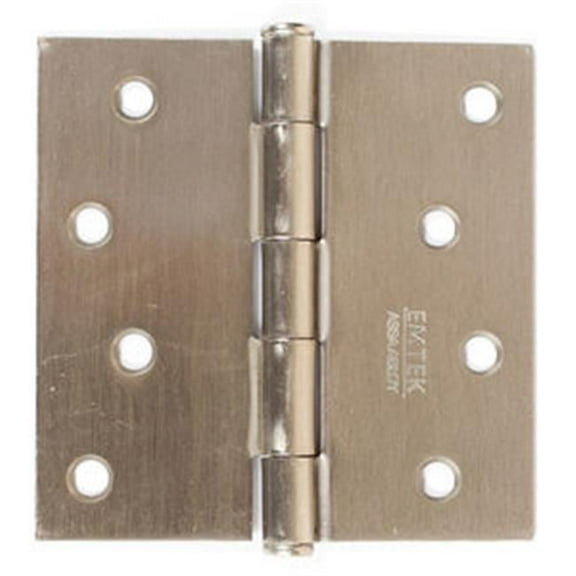 Emtek 91014US15 4 x 4 in. Square Steel Residential Duty Hinges, Satin Nickel - Set of 2