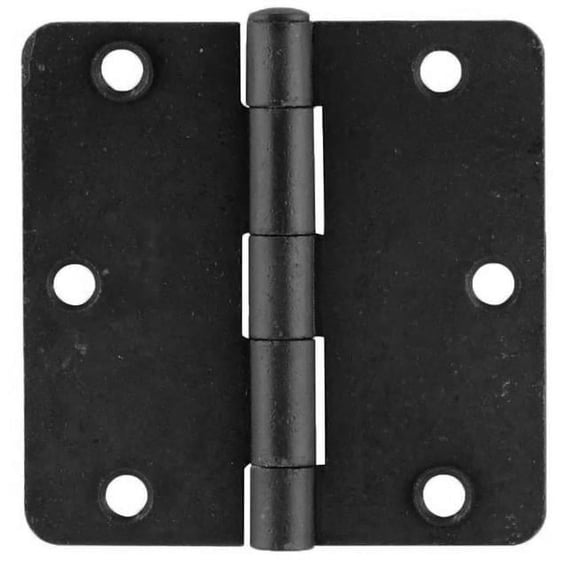 Emtek 91023US19 3.5 x 3.5 in. - 0.25 in. Radius Steel Residential Duty Hinges, Flat Black - Set of 2