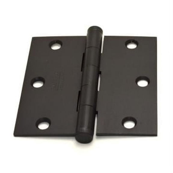 Emtek 96113US10B 3.5 x 3.5 in. Square Solid Brass Residential Duty Hinges, Oil Rubbed Bronze - Set of 2