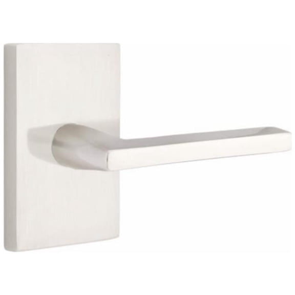 Emtek C5212HLOUS15 2.37 in. Helios Backset Privacy Lever with Modern Rectangular Rose & CF Mechanism for 1.37 to 1.75 in. Door - Satin Nickel