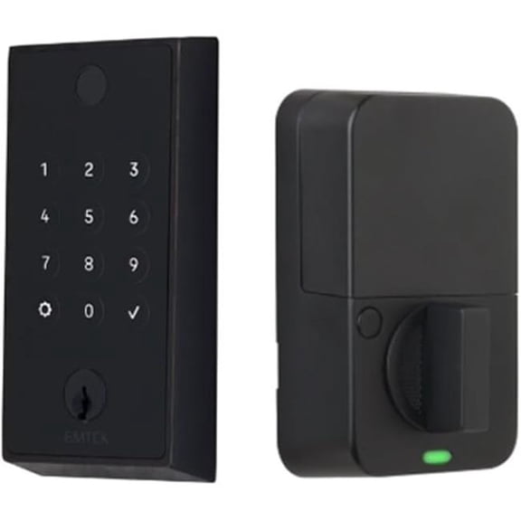 Emtek EMP23231US19 EMPowered2 Touch Keyed Bluetooth Wi-Fi Deadbolt, Flat Black