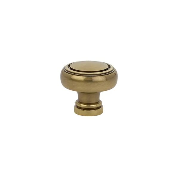 French Antique Brass Round Cabinet Knob with Mounting Hardware