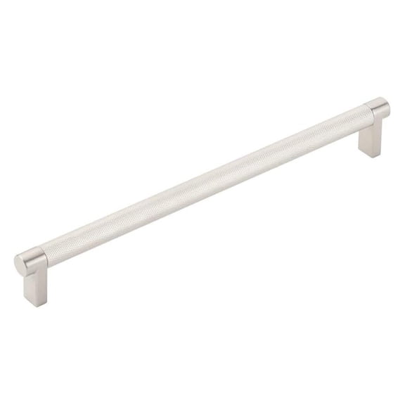 Emtek Knurled Cabinet Pull 10 Inch Center - US15 Stem - Solid Brass Hardware - Kitchen & Bathroom Cabinet Handles - Modern Knob Pulls - RECUS15.KNUS15