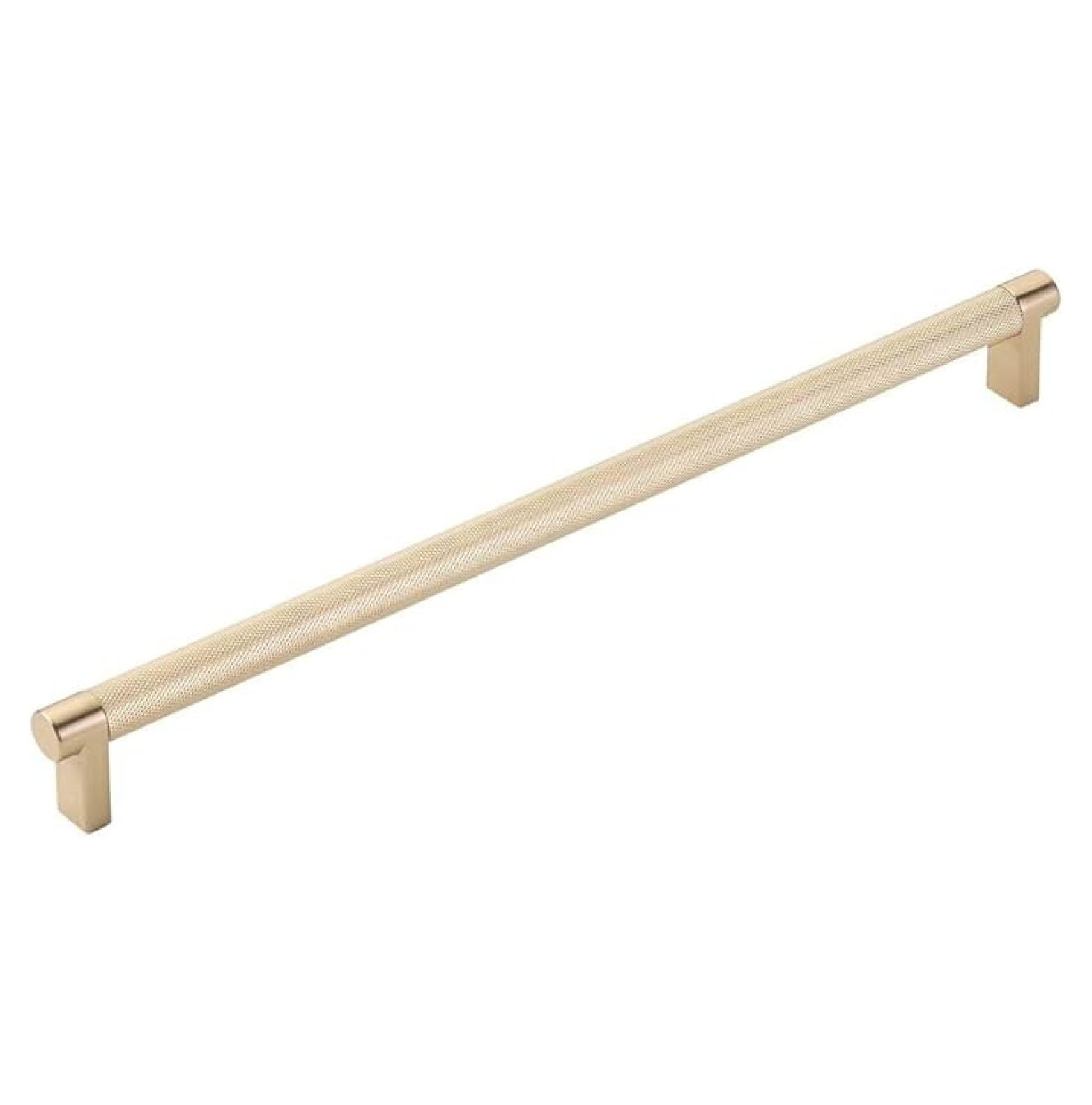 Emtek Knurled Cabinet Pull - Brass (US4) Finish - 12" Center-to-Center - Modern Kitchen & Bathroom Hardware - 84058.RECUS4.KNUS4