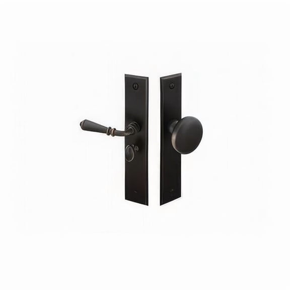 Emtek 2291US19LH Left Hand Rectangular Style Screen Door Lock, Flat Black