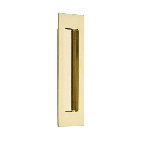 Emtek, Modern Rectangular, Flush Pull, 2" x 7", Polished Brass
