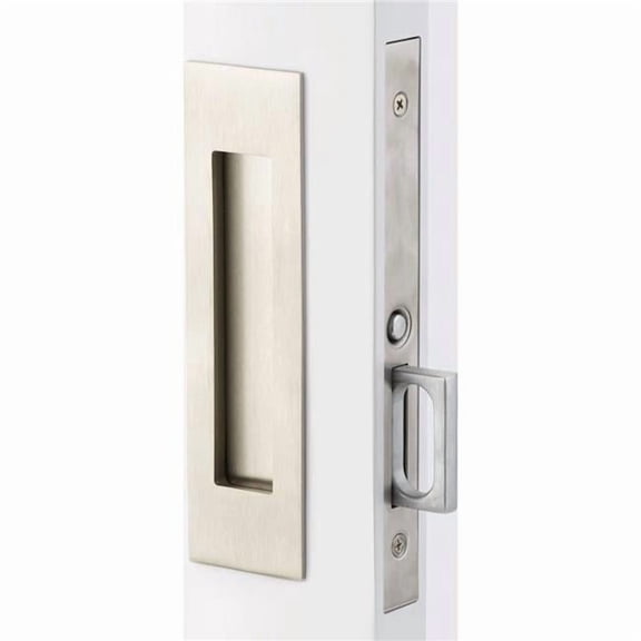 Emtek 2154US15134 Narrow Modern Rectangular Passage Pocket Door Mortise Lock for 1.75 in. Door, Satin Nickel