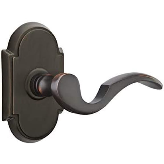 Emtek Passage Set, Style 8 Rosette, Cortina Lever, Oil Rubbed Bronze, LH