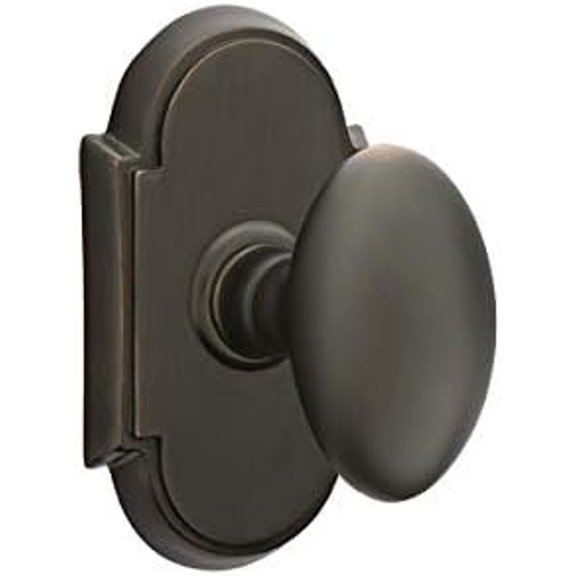 Emtek Passage Set, Style 8 Rosette, Egg Knob, Oil Rubbed Bronze US10B