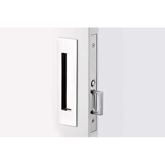 Emtek Pocket Door Mortise - Narrow Modern Rectangular Passage Function Satin Nickel