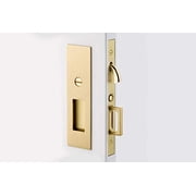 Emtek Pocket Door Mortise - Narrow Modern Rectangular Privacy Function Unlacquered Brass