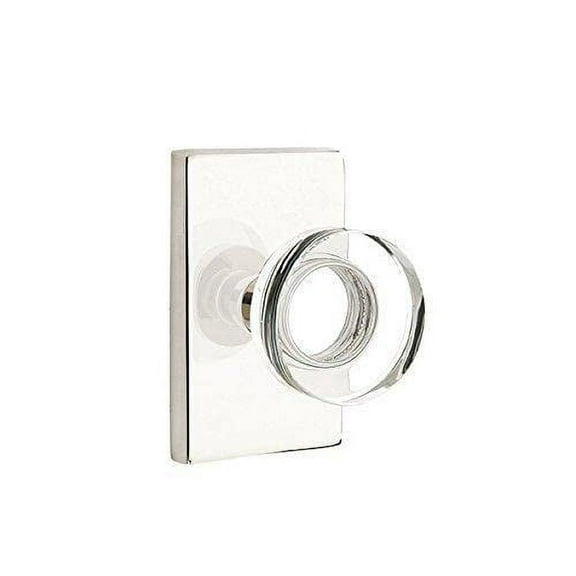 Emtek Privacy Set, Modern Rectangle Rosette, Modern Disc Crystal Knob (Oil Rubbed Bronze)