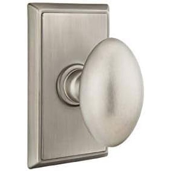 Emtek Privacy Set, Rectangular Rosette, Egg Knob (Pewter)