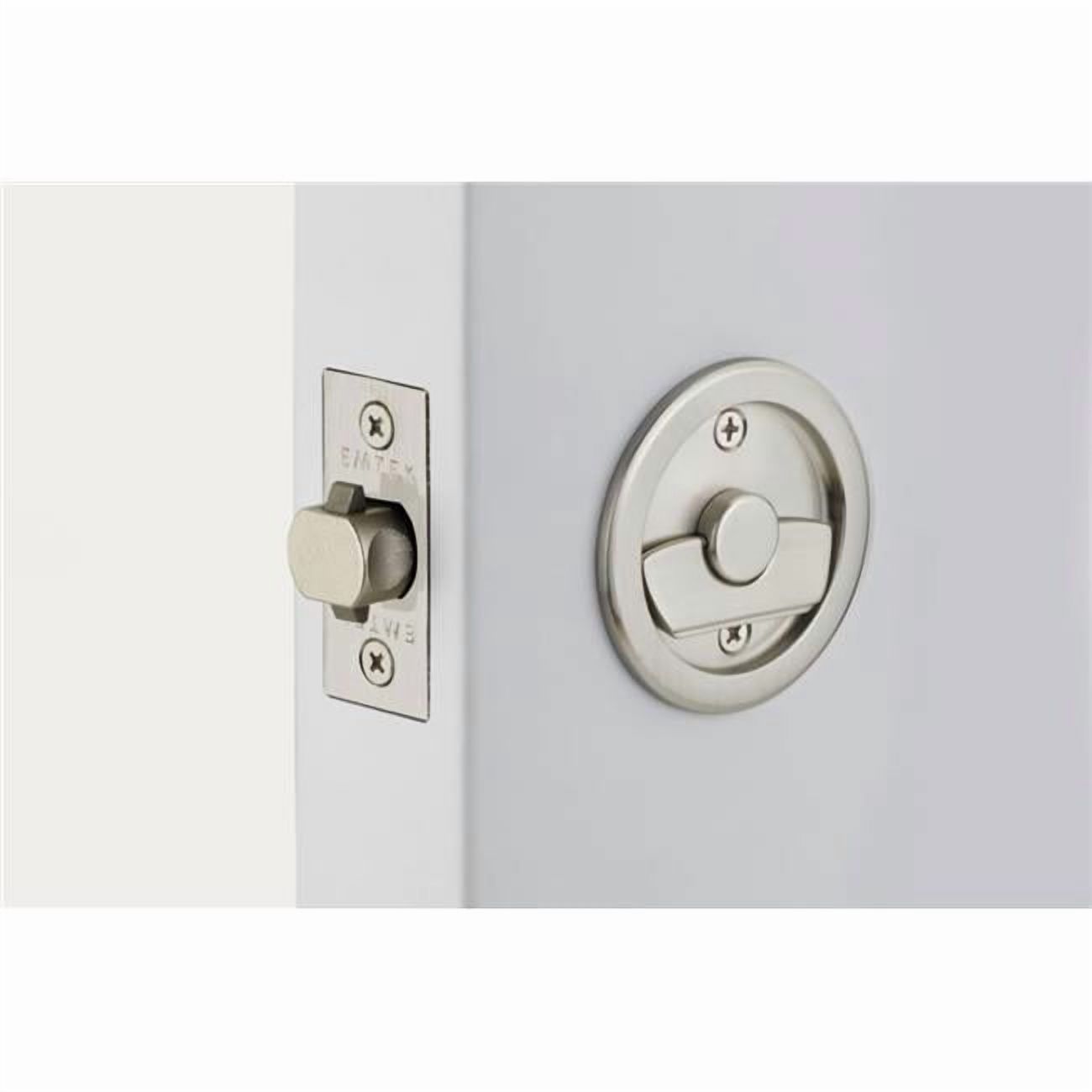 Emtek 2144US15 Round Passage Pocket Door Tubular Lock with Strike Plate ...