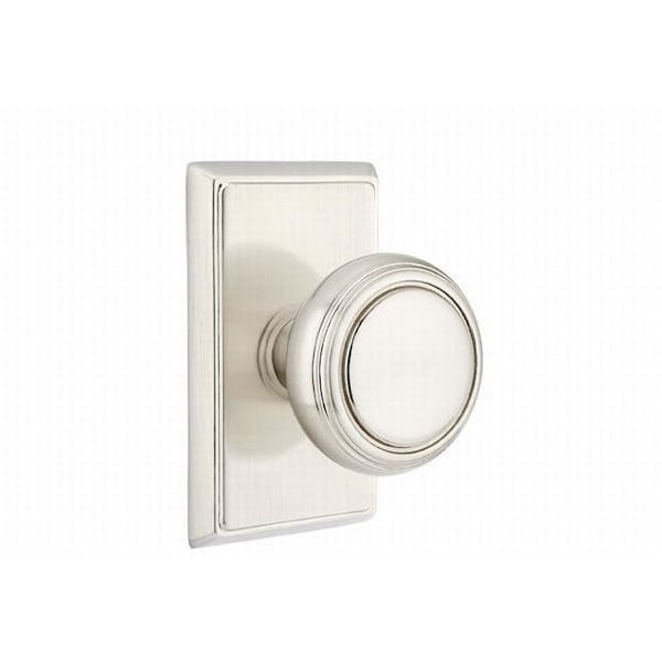 Satin Nickel Rectangular Rose Door Knob