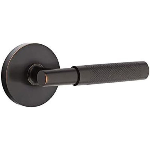 Emtek Select Passage, Disk Rosette, T-Bar Stem, Knurled Handle, Oil Rubbed Bronze, RH
