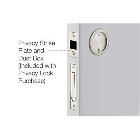 Emtek Tubular Pocket Door Round Dummy, Satin Brass US4