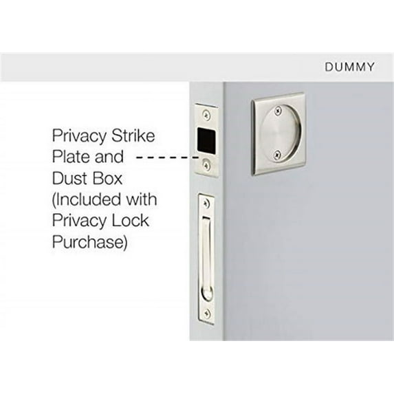 Emtek Tubular Pocket Door Square Dummy, Satin Nickel US15