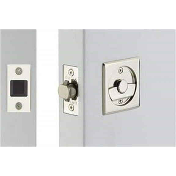 Emtek Tubular Pocket Door Square Privacy, Polished Brass US3