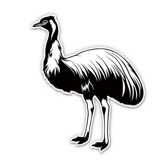 Emu - 3" Vinyl Sticker - For Car Laptop Water Bottle Phone - Waterproof Decal