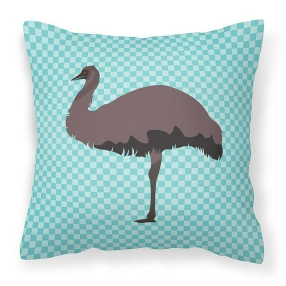 Emu Blue Check Fabric Decorative Pillow