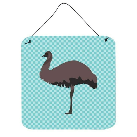 Emu Blue Check Wall or Door Hanging Prints, 6 x 6 in.