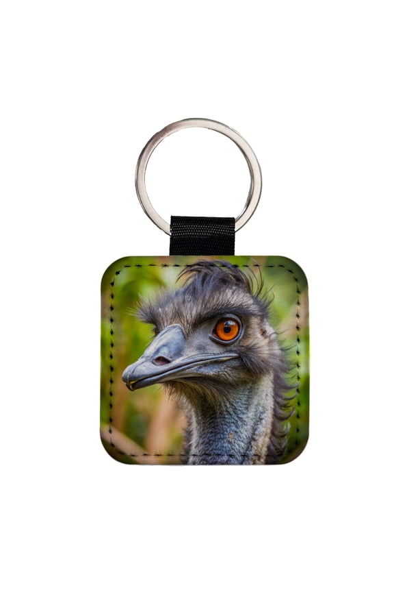Emu Faux Leather Square Keychain